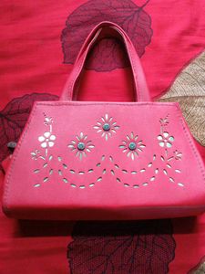 red Floral Handbag