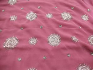 Embellished Bollywood Chiffon , Georgette Saree (Pink)