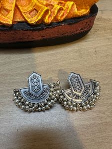 Voylla Oxidised Silver Plated Earrings