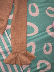 Tan Textured Wrap Top