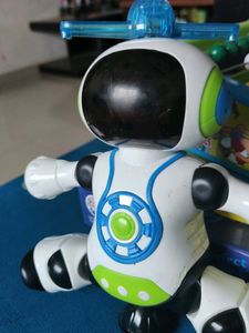 Birthday Basket Dancing Robot Music 3D Flashing Lights 360 Degree Rotation Toy Robot for Kids