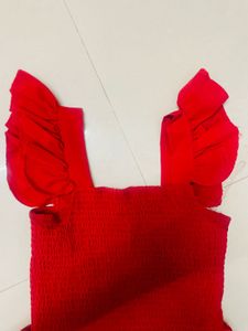 Red Ruffled Tiered Dress