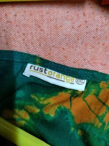 Rustorange Cotton Batik Print Kurta