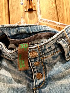 Benetton Ripped Low Rise Women Jeans Size 30