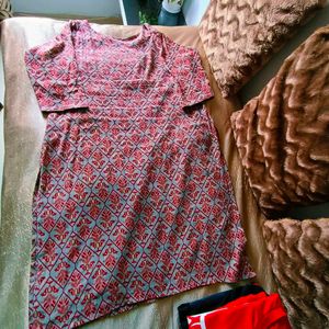 🛍️ Red Embroidered Kurta ⭐⭐⭐