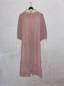 Vintage Inspired Peach Checkered Dress