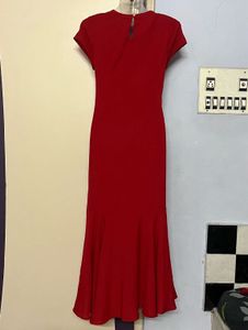 Pintrest Branded Elegant Red Midi Dress