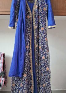 Embroidered Blue Cardigan