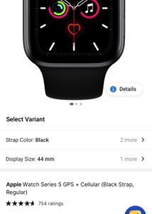 Apple Watch Series 5 GPS + Cellular (Black Strap)