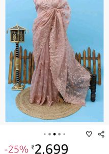 Embroidered Organza Saree