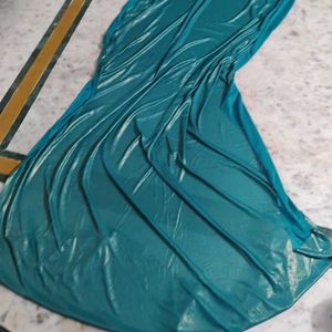 Women&#39;s Blue Silk Plain Saree