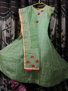 Mint Green Embroidered Anarkali Dress