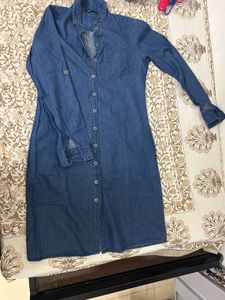 Blue Denim Shirt Dress – Zudio | Size S