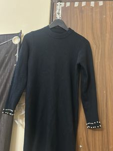 Black Knit Mini Dress