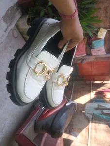 White Platform Loafers