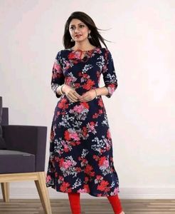 Plus Size Floral Printed Kurta