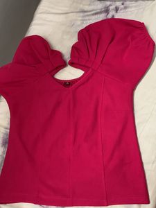 Pink Puff Sleeve Top