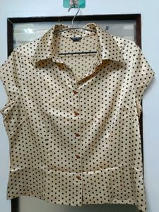 classic Polka Dot Button-Down Top