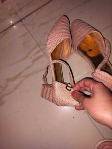Women Peach Pinkish Sandles For Party Wear