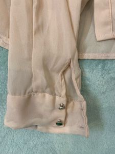 Elegant Sheer Button-Down Top