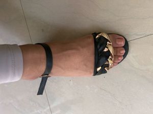 Black Chain Detail Sandals