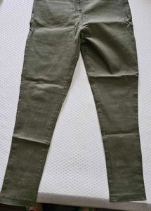 Olive Green Slim Fit Pants