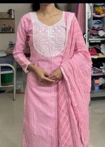 Pink Embroidered Kurta Set