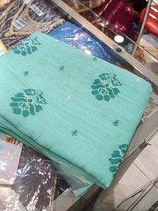 Elegant Green Saree Minor Issue