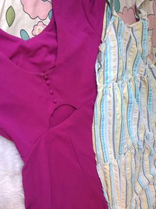 Dress Bundle: Magenta Cutout &amp; Striped Sundress