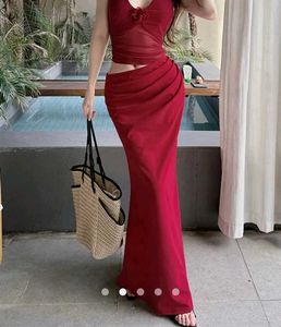 SAVANA Maroon Red Maxi Dress