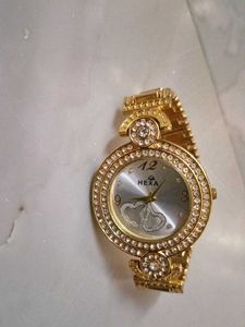 Women&#39;s Gold Tone Crystal Watch