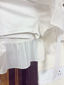 White Ruffle Skort