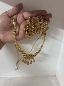 Gold Plated Necklace and Earring Set