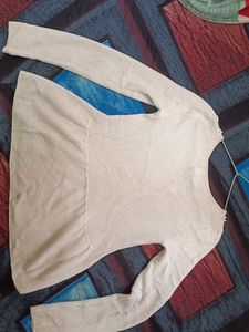 Elegant Pearl Embellished Peplum Top