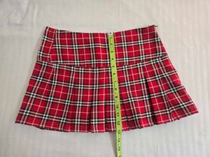 Red Plaid Pleated Skirt waist 28/30