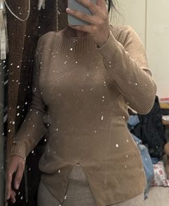 Beige Full Sleeve Pullover