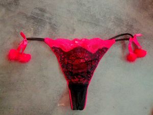 Sexy  Red &amp; Black Lace Thong