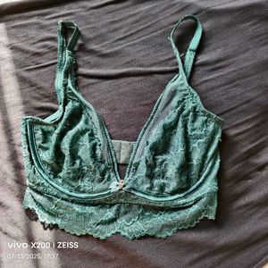 Teal Lace Unlined Bra