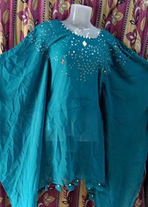 Teal Embellished Kurta