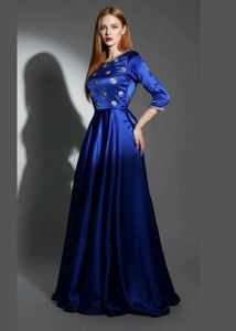 Elegant Blue Satin Gown