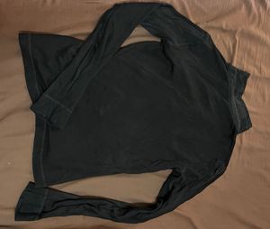 Black Collared Full Sleeves Tshirt