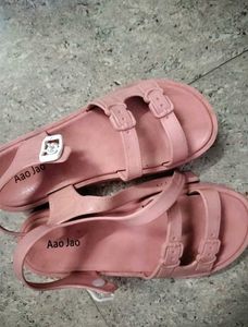 Pink Aao Jao Buckle Sandals