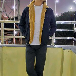 BALCK DENIM JACKET  WITH WARM FURRS