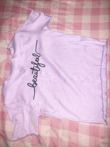 Lavender Crop Top With Beautiful Print