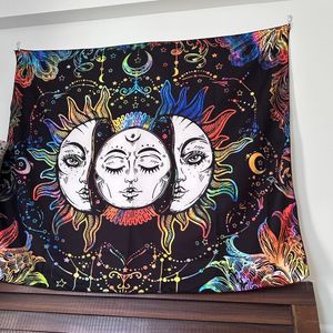 Meditating moon Cloth Wallpaper Glows In Dark
