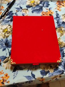 Gold Polish Ruby Panna Necklace Set With Box