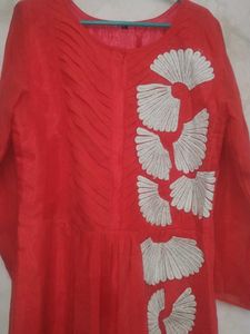 Coral Solid Kurti