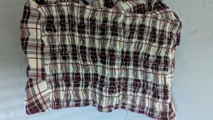 Plaid Tie-Front Crop Top