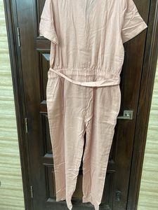 Blush Pink Belted Jumpsuit