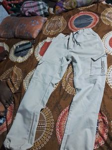 Boys Beige Cargo Pants